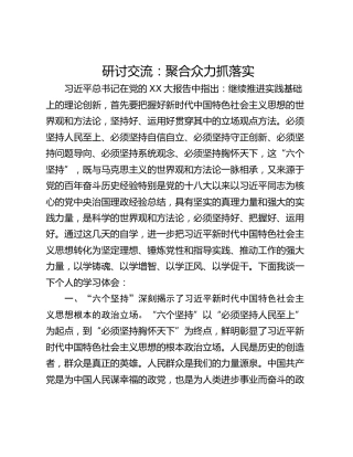 研讨交流：聚合众力抓落实