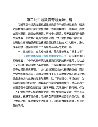 第二批主题教育专题党课讲稿