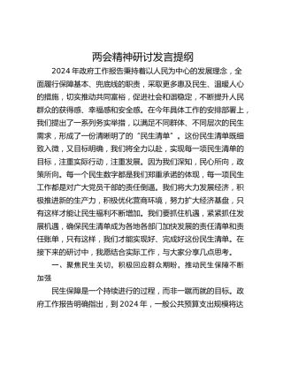 两会精神研讨发言提纲_1