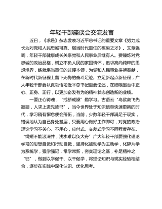 年轻干部座谈会交流发言_2