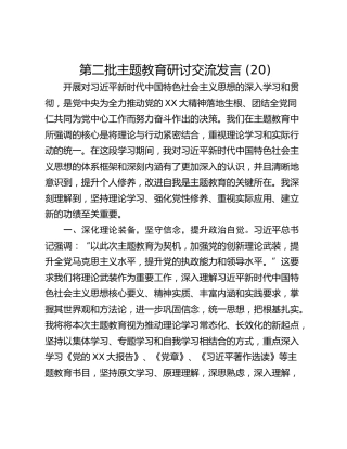 第二批主题教育研讨交流发言 (20)