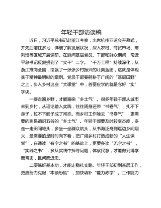 年轻干部访谈稿