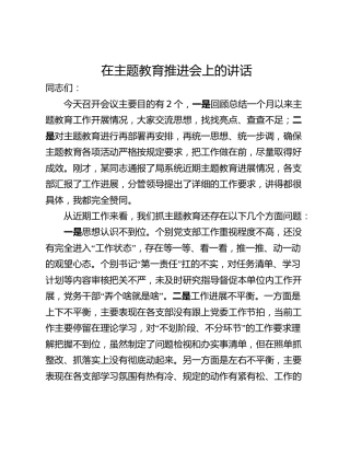 在主题教育推进会上的讲话_1