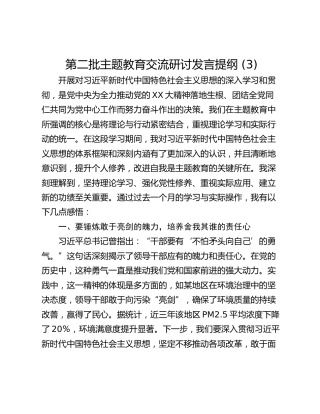 第二批主题教育交流研讨发言提纲 (3)