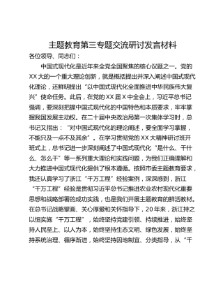 主题教育第三专题交流研讨发言材料_1