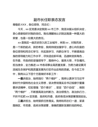 副市长任职表态发言_1