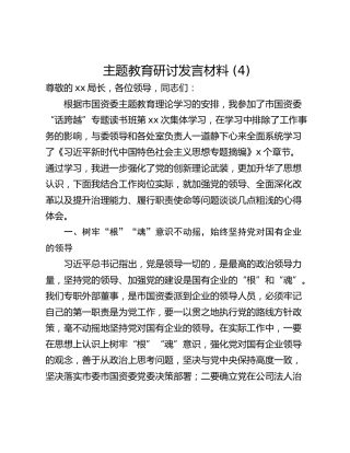 主题教育研讨发言材料 (4)