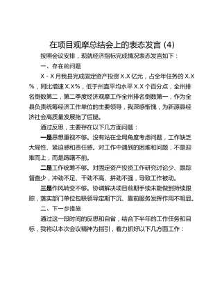 在项目观摩总结会上的表态发言 (4)
