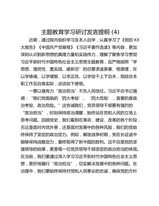 主题教育学习研讨发言提纲 (4)