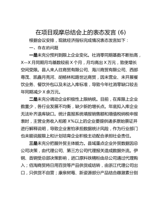 在项目观摩总结会上的表态发言 (6)