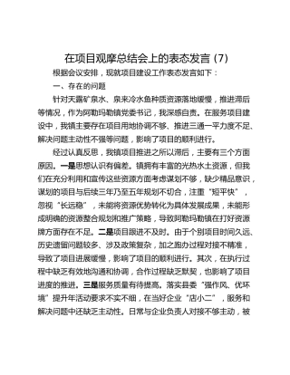 在项目观摩总结会上的表态发言 (7)
