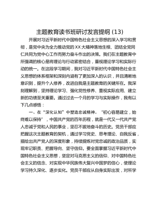 主题教育读书班研讨发言提纲 (13)_1