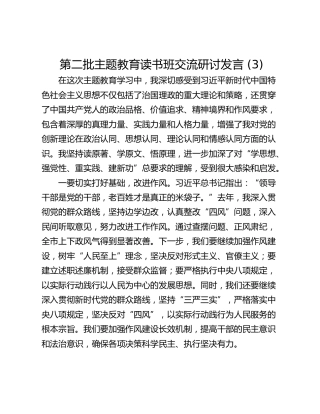 第二批主题教育读书班交流研讨发言 (3)