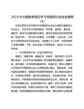 2023年主题教育理论学习专题研讨会发言提纲 (4)_1