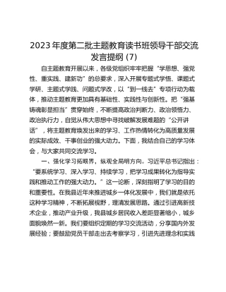 2023年度第二批主题教育读书班领导干部交流发言提纲 (7)