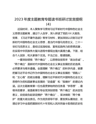 2023年度主题教育专题读书班研讨发言提纲 (4)