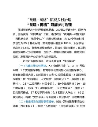 “党建网格”赋能乡村治理