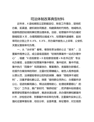 司法体制改革典型材料