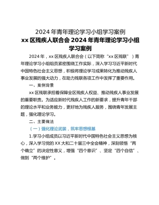 2024年青年理论学习小组学习案例