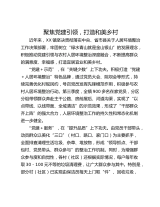 聚焦党建引领，打造和美乡村
