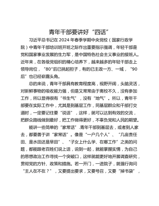 青年干部要讲好“四话”