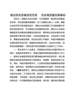 建设务实型基层党支部     夯实高质量发展基础