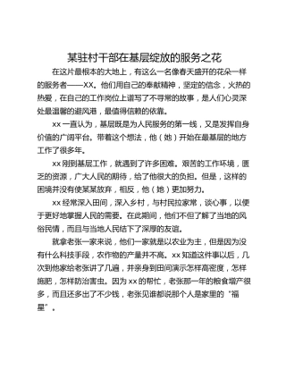 某驻村干部在基层绽放的服务之花