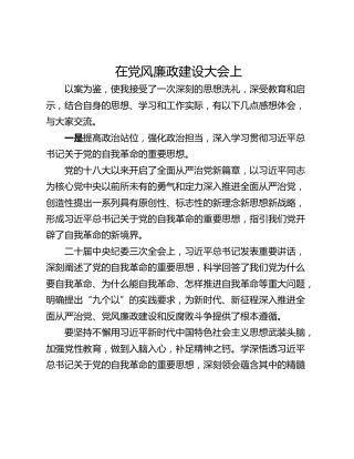 在党风廉政建设大会上