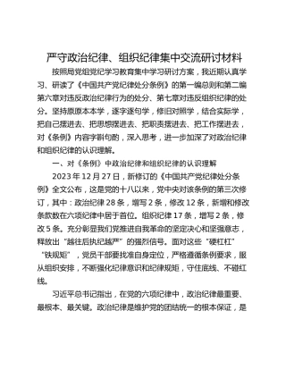 严守政治纪律、组织纪律集中交流研讨材料_1