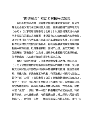 “四链融合”推动乡村振兴结硕果