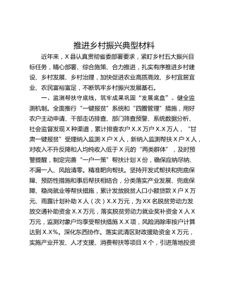 推进乡村振兴典型材料