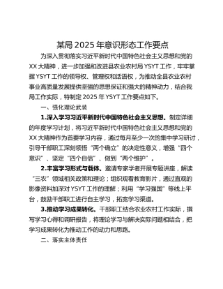 某局2025年意识形态工作要点_1