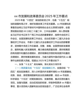 xx市发展和改革委员会2025年工作要点_1