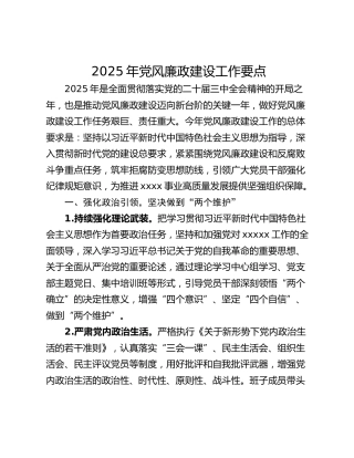 2025年党风廉政建设工作要点_1
