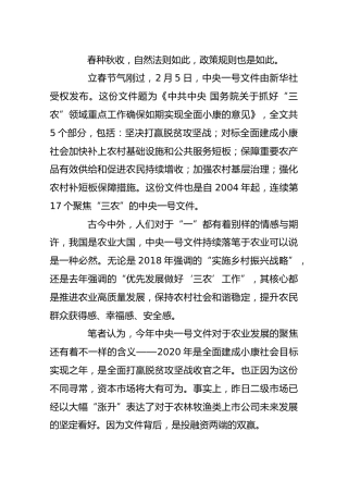 中央一号文件聚焦脱贫攻坚资本市场大有可为