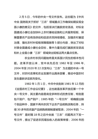 从22份中央一号文件看坚持不懈解决好“三农”问题