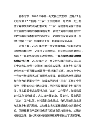 【中国日报网评】2020年中央一号文件：响鼓重锤精准聚焦脱贫攻坚和补齐“三农”短板