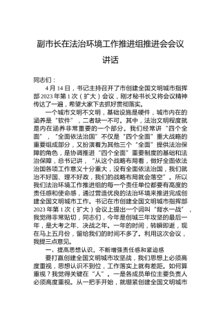 副市长在法治环境工作推进组推进会会议讲话