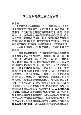 2023年在主题教育推进会上的讲话
