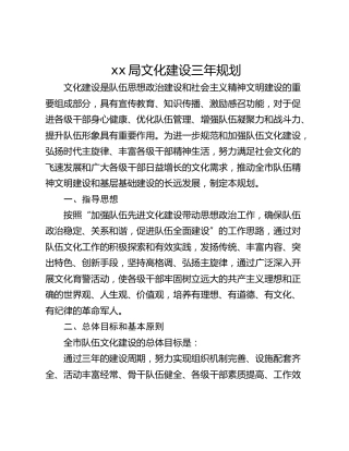 xx局文化建设三年规划