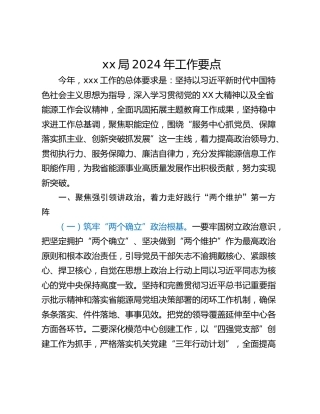 xx局2024年工作要点
