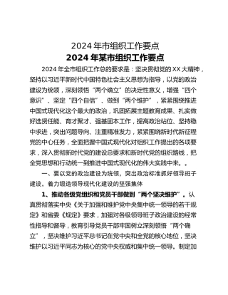 2024年市组织工作要点