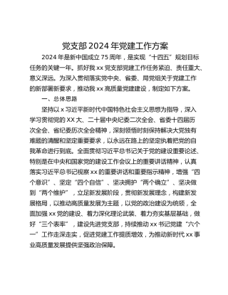 党支部2024年党建工作方案