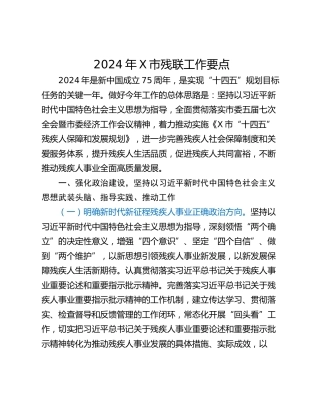 2024年X市残联工作要点