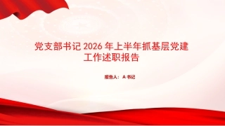 PPT：党支部书记2026年上半年抓基层党建工作述职报告