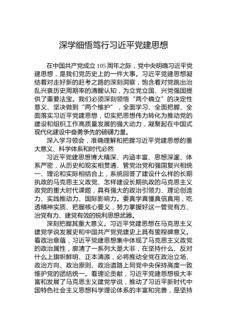 深学细悟笃行习近平党建思想
