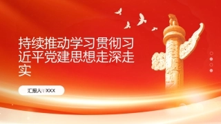 PPT：持续推动学习贯彻习近平党建思想走深走实