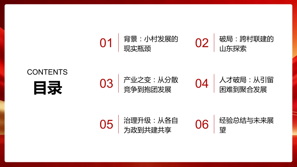从单打独斗到抱团发展PPT：山东跨村联建推进乡村全面振兴_第2页