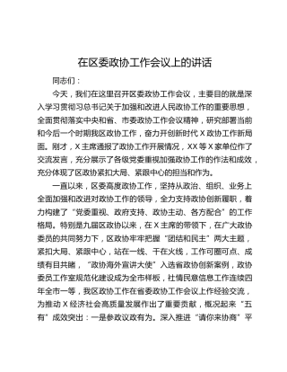 在政协工作会议上的