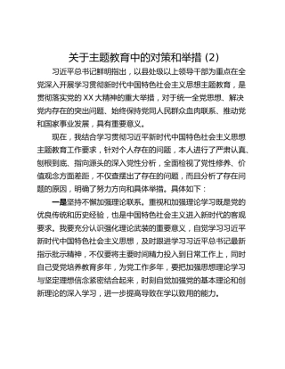 关于主题教育中的对策和举措 (2)